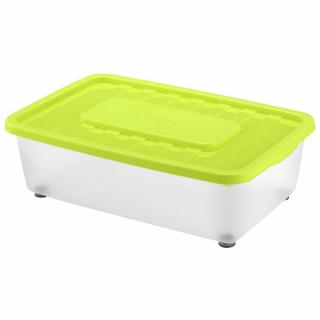 Heidrun Boxmania Átlátszó Tároló doboz 25L 56x37x18cm gurulós, tetővel