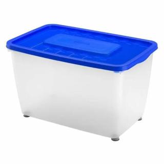 Heidrun Boxmania Átlátszó Tároló doboz 46L 56x37x34cm gurulós, tetővel