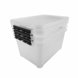 Heidrun Clipbox Átlátszó Tároló doboz 3x25L 44x31x23cm Clippes tetővel