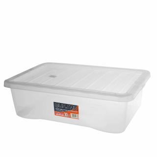 Heidrun Quasar Átlátszó Tároló doboz  30L 60x40x18cm tetővel
