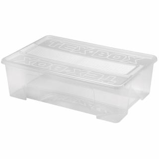 Heidrun Tex Box 4. Átlátszó Tároló doboz 28L 57x38x17cm tetővel