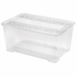 Heidrun Tex Box 5. Átlátszó Tároló doboz 48L 57x38x27,2cm tetővel