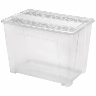 Heidrun Tex Box 6. Átlátszó Tároló doboz 70L 57x38x40,5cm tetővel