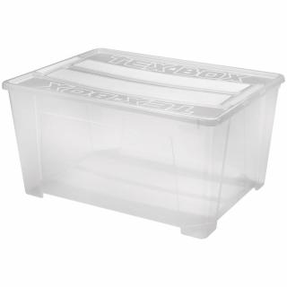 Heidrun Tex Box 8. Átlátszó Tároló doboz 150L 78,5x58,8x40,5cm tetővel