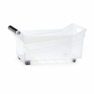Prosperplast Átlátszó Tároló doboz 10L 38x17,7x18cm fogantyús, görgős
