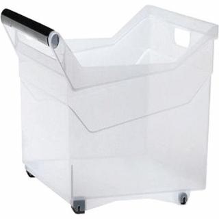 Prosperplast Átlátszó Tároló doboz 44L 38x37,9x37,9cm fogantyús, görgős