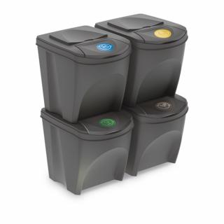 Prosperplast Szemetes szelektív 4 x 25L 29,3x39,2x33,5cm Sortibox Szürke