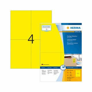 105*148 mm-es Herma A4 íves etikett címke, sárga színű (100 ív/doboz)