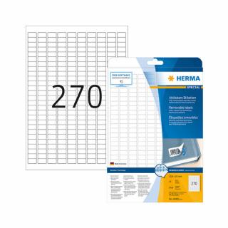 17,8*10 mm-es Herma A4 íves etikett címke, fehér színű (25 ív/doboz)