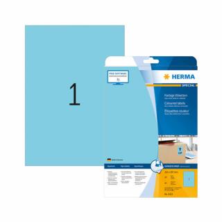 210*297 mm-es Herma A4 íves etikett címke, kék színű (20 ív/doboz)