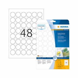 30 mm-es Herma A4 íves etikett címke, fehér színű (25 ív/doboz)