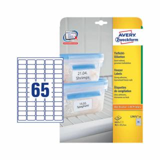 38,1*21,2 mm-es Avery Zweckform A4 íves etikett címke, fehér színű (25 ív/doboz)