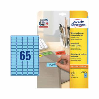 38,1*21,2 mm-es Avery Zweckform A4 íves etikett címke, kék színű (20 ív/doboz)