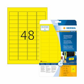 45,7*21,2 mm-es Herma A4 íves etikett címke, sárga színű (25 ív/doboz)