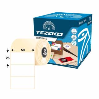 50 * 25 mm, thermo etikett címke (1500 címke/tekercs)
