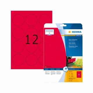 60 mm-es Herma A4 íves etikett címke, neon piros színű (20 ív/doboz)
