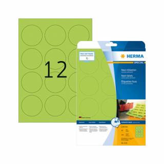 60 mm-es Herma A4 íves etikett címke, neon zöld színű (20 ív/doboz)
