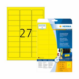 63,5*29,6 mm-es Herma A4 íves etikett címke, sárga színű (25 ív/doboz)