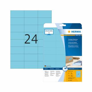 70*37 mm-es Herma A4 íves etikett címke, kék színű (20 ív/doboz)