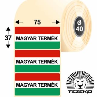 Magyar Termék etikett címke, 75 * 37 mm-es (1000 db/tekercs)