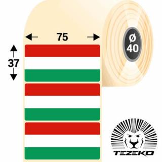 Magyar Zászló etikett címke, 75 * 37 mm-es (1000 db/tekercs)