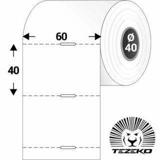 Polccímke 60 * 40 mm-es, perforált, termál, vezérlőlyukkal (1000 db/tekercs)