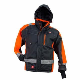 Urgent Téli Munkavédelmi Kabát, fekete/narancssárga