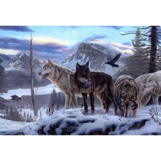 5D gyémánt mozaik – Farkasok a vadászatban
