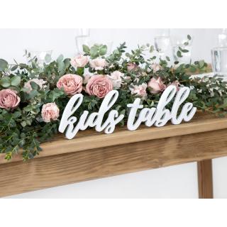 Asztali dekoráció Kids table - natúr fa - 38x10cm