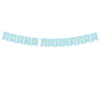 Betűfüzér - HAPPY BIRTHDAY,  15 x 175 cm Kék: kek