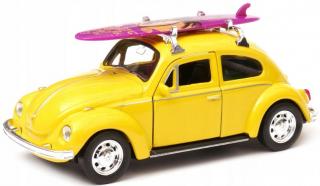 Fém autó modell - Nex 1:34 - Volkswagen Beetle (Surf) Sárga: sárga