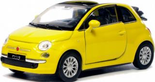 Fém autómodell - Nex 1:34 - 2010 Fiat 500C Sárga: sárga