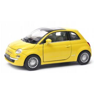 Fém autómodell - Nex 1:34 - Fiat 500 Sárga: sárga