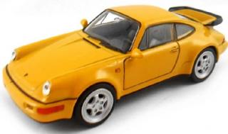 Fém autómodell - Nex 1:34 - Porsche 911 Turbo Sárga: sárga
