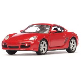 Fém autómodell - Nex 1:34 - Porsche Cayman S Piros: piros