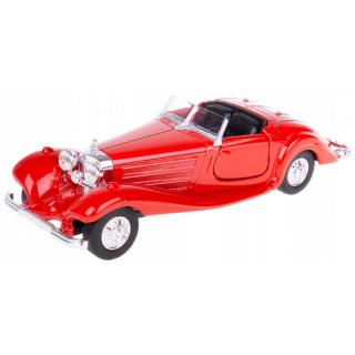 Fém autómodell - Old Timer 1:34 - 1936 Mercedes-Benz 500K (Open Top) Piros: piros