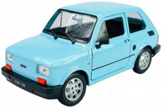 Fém autómodell - Welly 1:21 - Fiat 126p Egyéb változatok: Világos kék