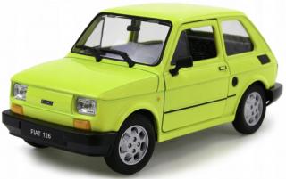 Fém autómodell - Welly 1:21 - Fiat 126p Egyéb változatok: Világos zöld