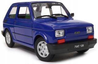 Fém autómodell - Welly 1:21 - Fiat 126p Kék: kek