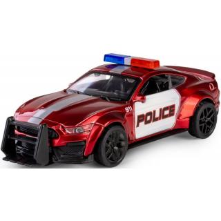 Fém modell - Die Cast CRASH CAR - Ford Mustang POLICE Piros: piros