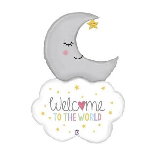 Fólia lufi - Hold -  Welcome to the World  - 81cm