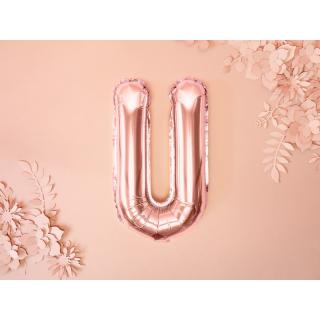 Fólia lufi - rózsaszín-arany - betű, 35 cm Egyéb változatok: U
