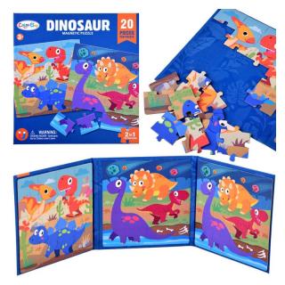 Gyerekkönyv - Mágneses puzzle - Dinopark