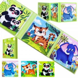 Gyerekkönyv - Mágneses puzzle - Dzsungel állatok