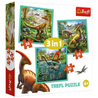 Gyermek puzzle - Dinosaurus - 3 az 1-ben