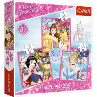 Gyermek puzzle - Disney Princess II. - 3 az 1-ben