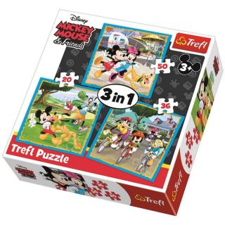 Gyermek puzzle - Mickey and friends - 3 az 1-ben