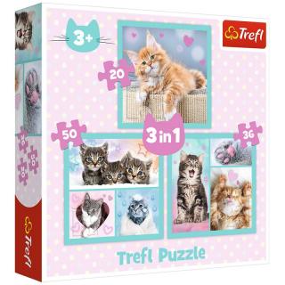 Gyermek puzzle - Sweet cats - 3 az 1-ben