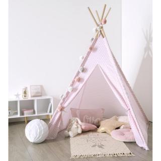 Gyermek Teepee sátor - Rózsaszín háromszögek