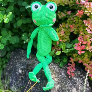 Horgolt játék - Frog Jean 38cm